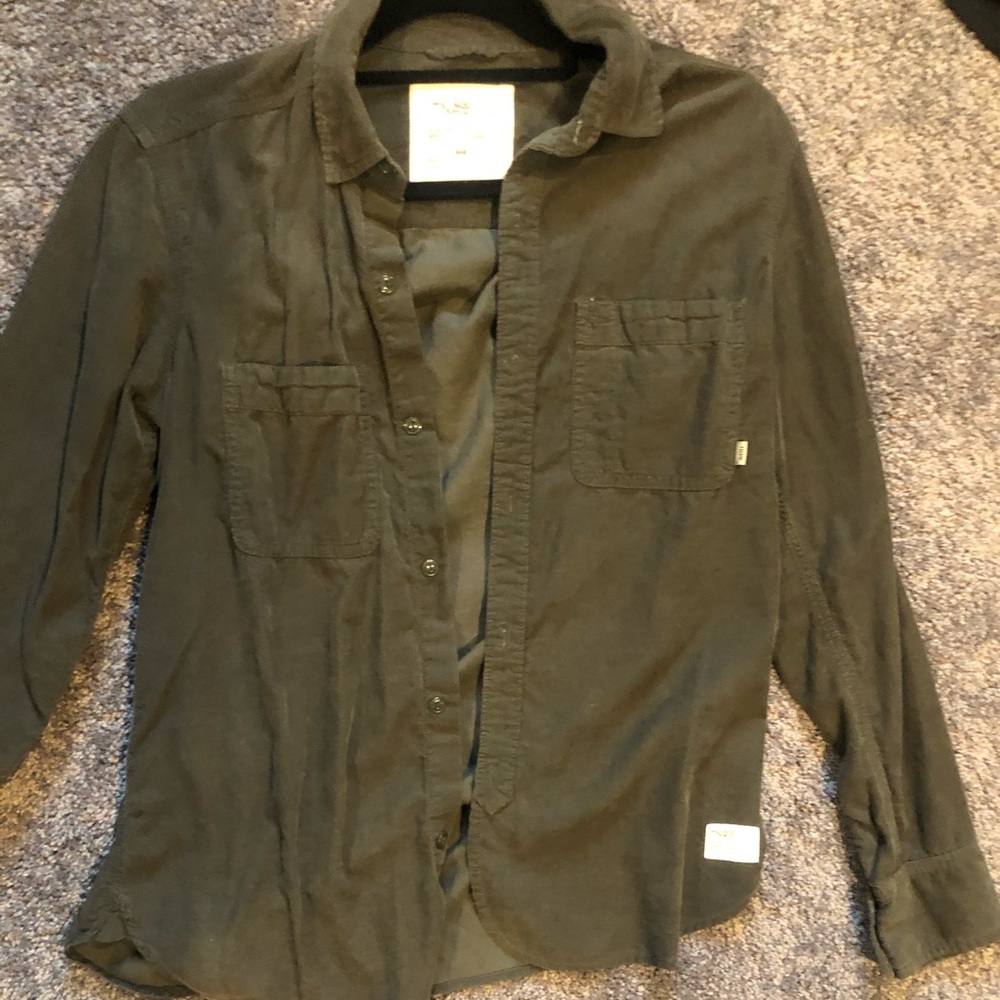 Dark green corduroy button up